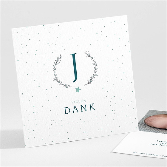 Dankeskarte Taufe blätterranke