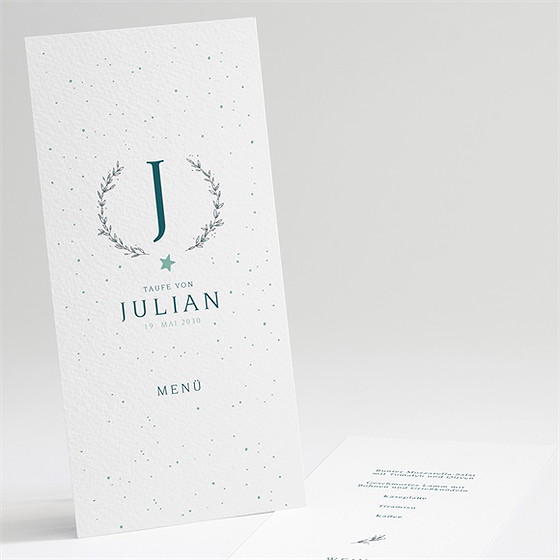 Menükarte Taufe blätterranke