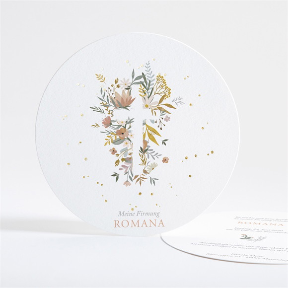 Einladungskarte Firmung Flower Party - Gold ref.N321246