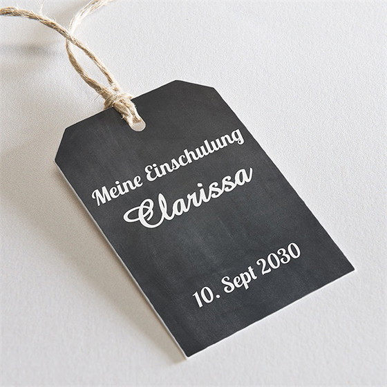 Geschenkanhänger Einschulung Kreidetafel