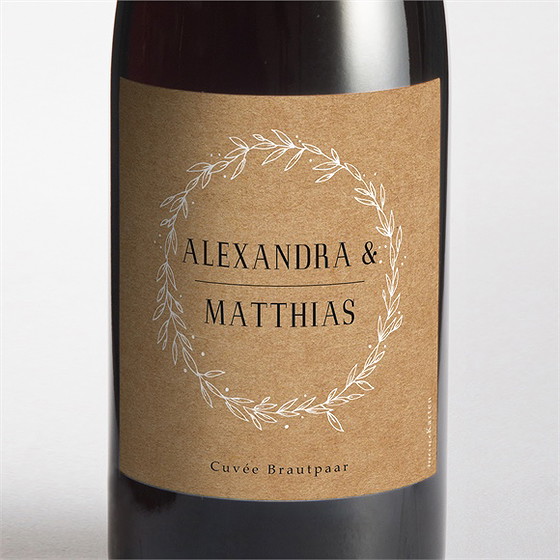 Flaschenetikett Hochzeit Romanze