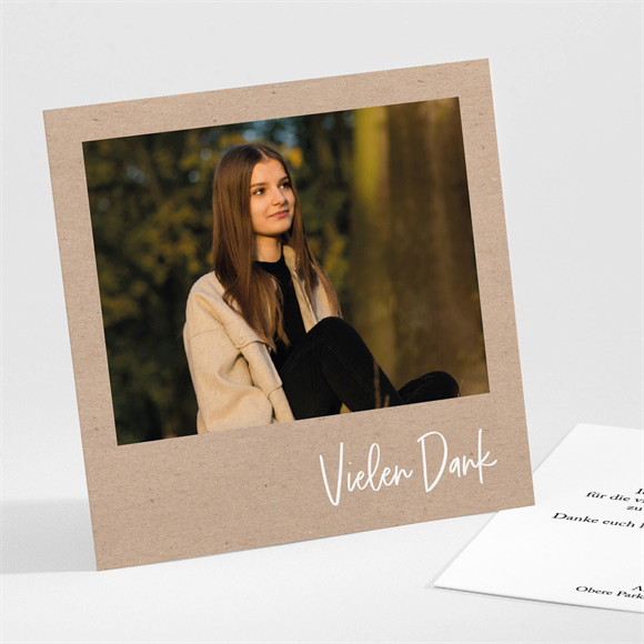 Danksagungskarte Firmung Dunkles Kraftpapier ref.N301495