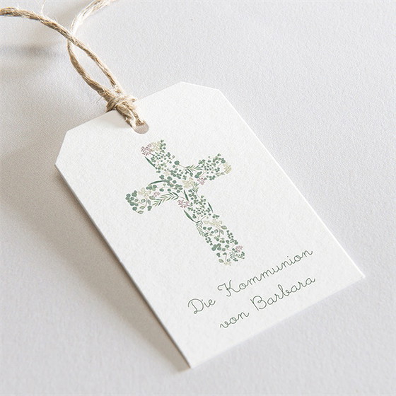 Geschenkanhänger Kommunion Frühling