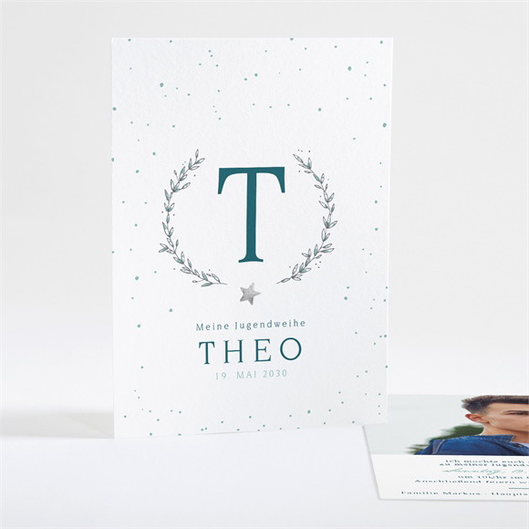 Einladungskarte Jugendweihe Silbersternchen ref.N28163