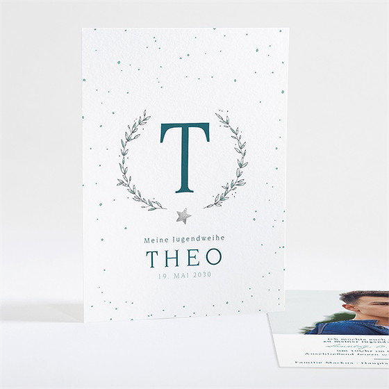 Einladungskarte Jugendweihe silbersternchen