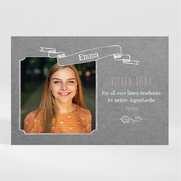 Danksagungskarte Jugendweihe Schieferglück - Magnet ref.N110278