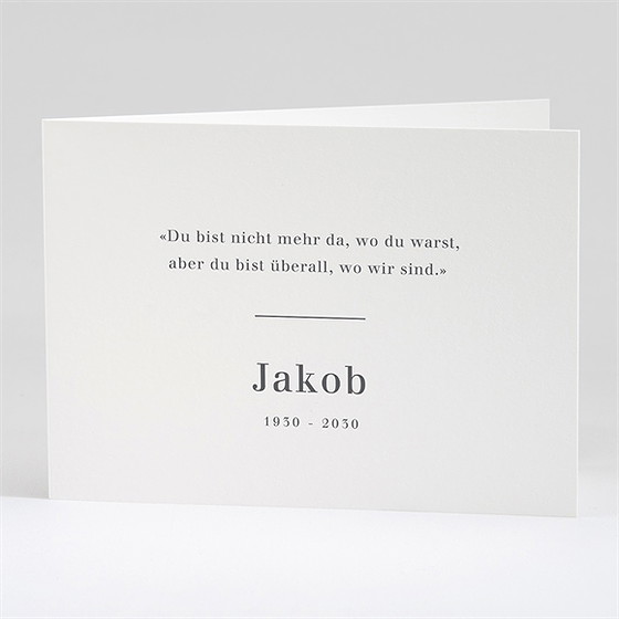 Trauerdanksagung Memento - Klappkarte