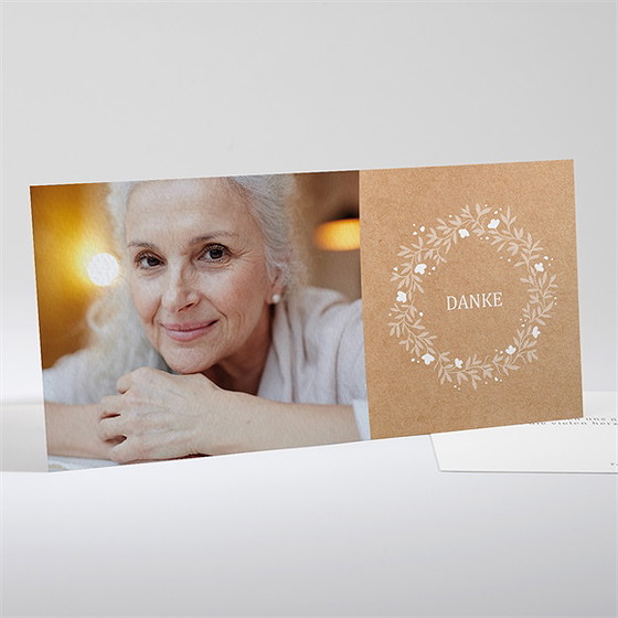 Trauerdanksagung Kraftprägung - Quer Lang