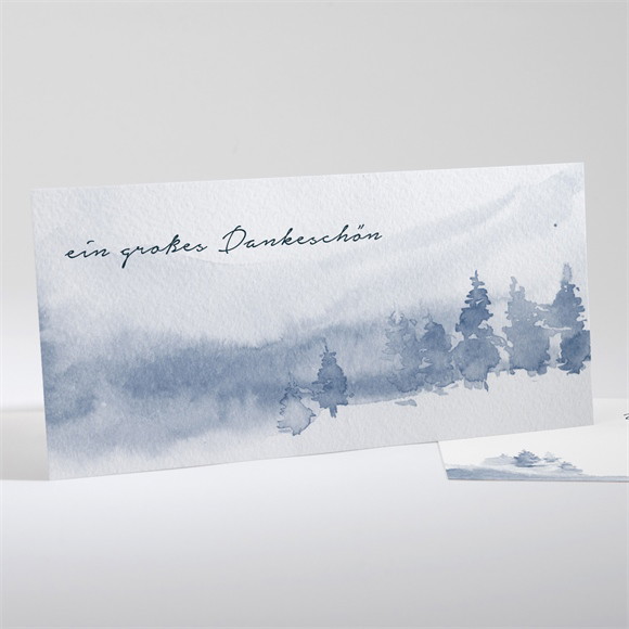 Trauerdanksagung Waldaquarell - Querformat ref.N131136