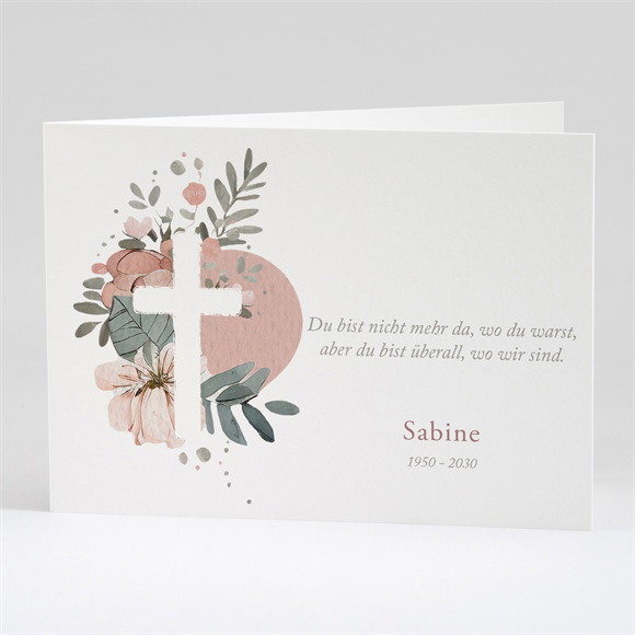 Trauerdanksagung Sanfte Klarheit - Klappkarte ref.N42150