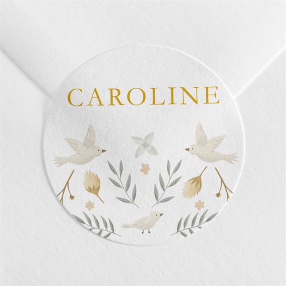 Aufkleber Taufe Zarte Eleganz ref.N3601699