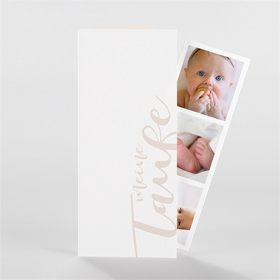 Einladung Taufe Kupfer Schrift - Fotostreifen