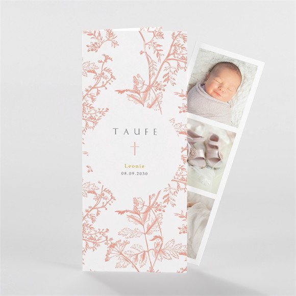 Einladung Taufe Vintage Natur - Fotostreifen ref.N98192