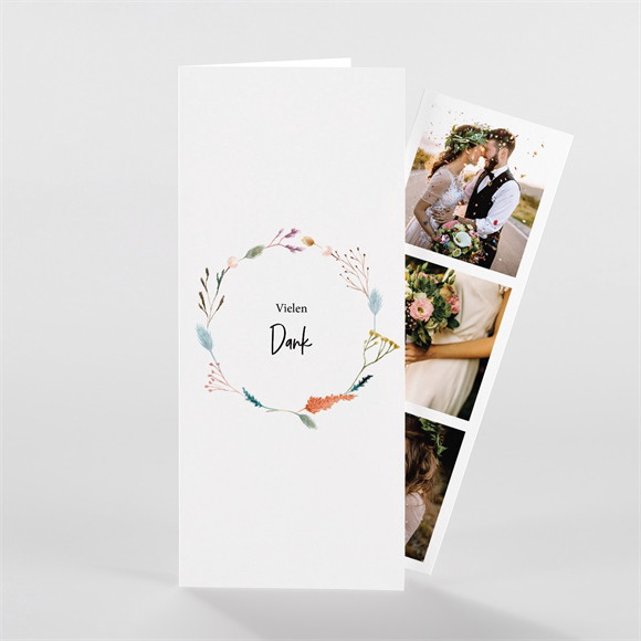 Dankeskarte Hochzeit Landkunst - Fotostreifen ref.N981151