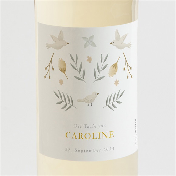 Flaschenetikett Taufe Zarte Eleganz ref.N3001950