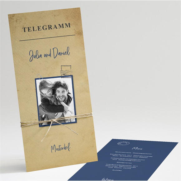 Menükarte Hochzeit Hochzeitstelegramm ref.N221238