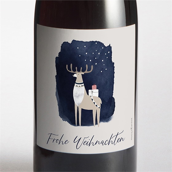Flaschenetikett Weihnachten aquarellelch