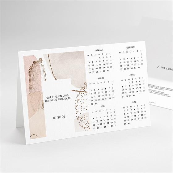 Weihnachtskarte Aquarellakzente - Kalender