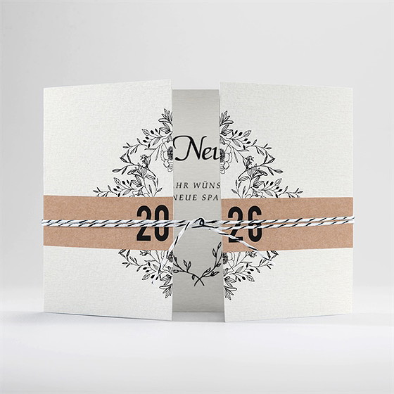 Weihnachtskarte Florale Nachricht