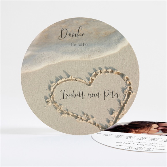 Dankeskarte Hochzeit Strandliebe - Rund ref.N321248
