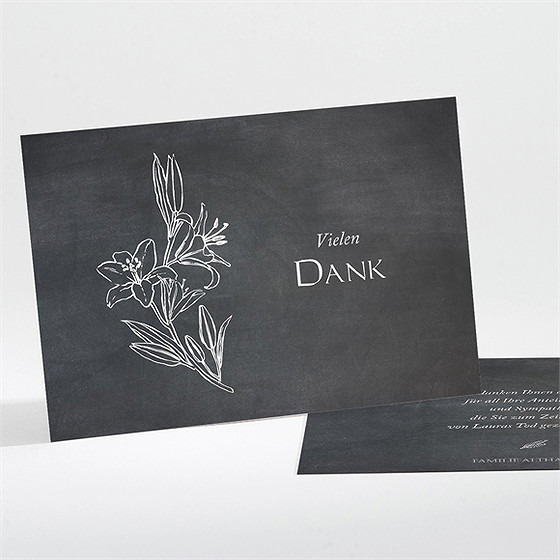 Trauerdanksagung Lilien - Quer