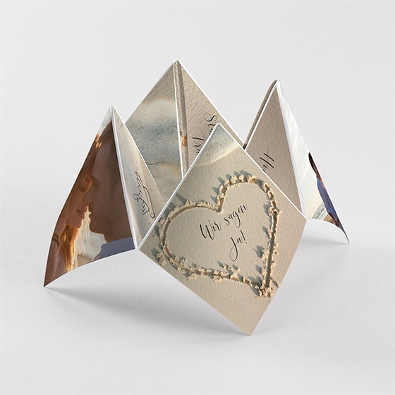 Hochzeitseinladung Strandliebe - Origami