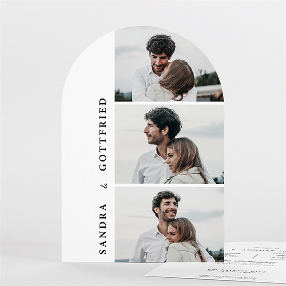 Hochzeitseinladung Fotoautomat Schlicht-Halbrund