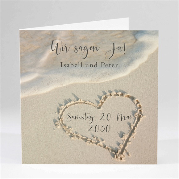 Hochzeitseinladung Strandliebe - Klappkarte ref.N451280