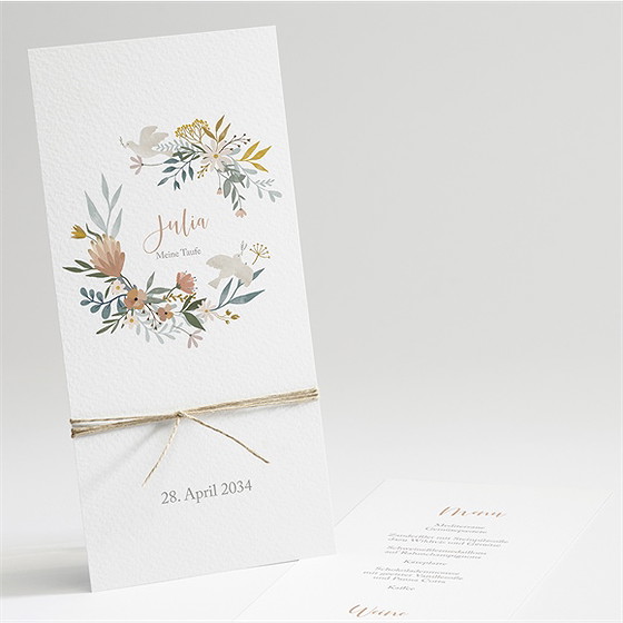 Menükarte Taufe Sanfte Poesie