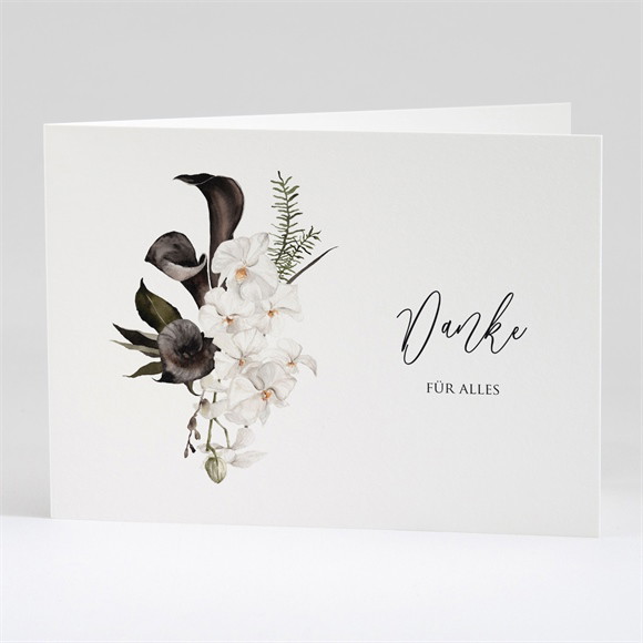 Trauerdanksagung Orchideen - Klappkarte ref.N42152