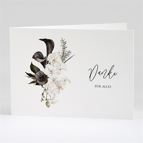 Trauerdanksagung Orchideen - Klappkarte