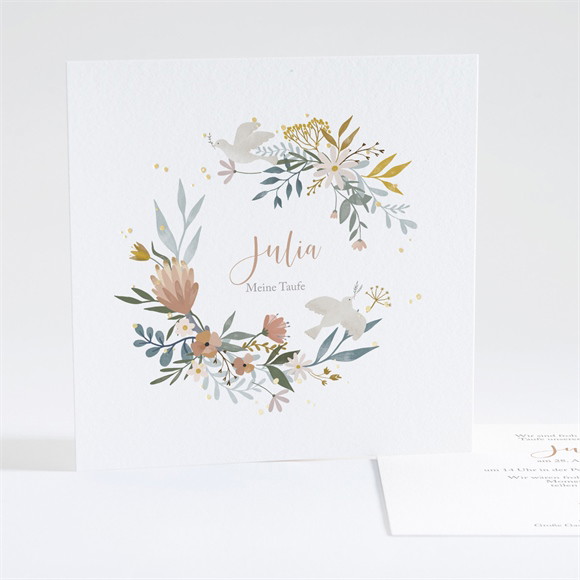 Einladung Taufe Sanfte Poesie - Gold ref.N351418