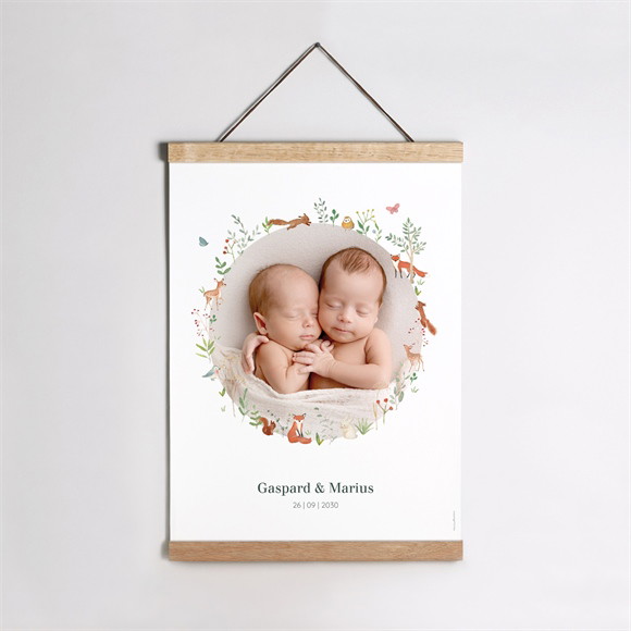 Geburtsposter Kleine Zwillinge ref.N260202