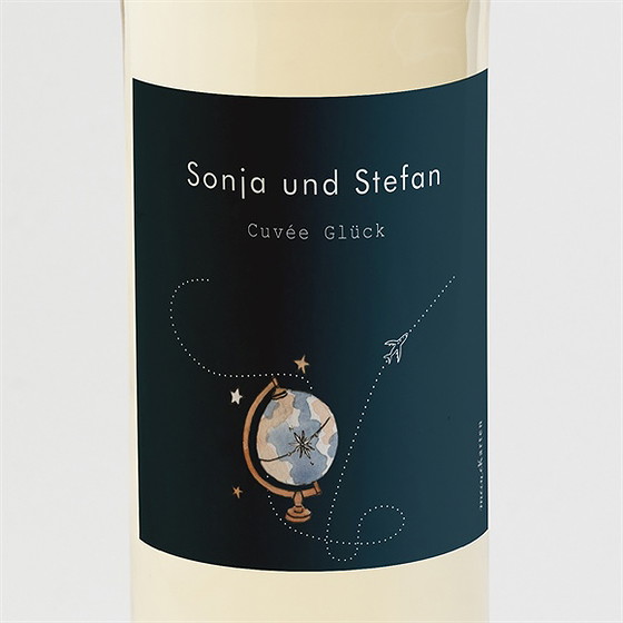 Flaschenetikett Hochzeit hochzeitsreise