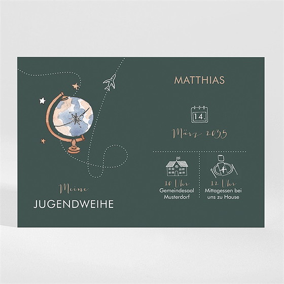 Einladungskarte Jugendweihe reisepass zur jugendweihe 3