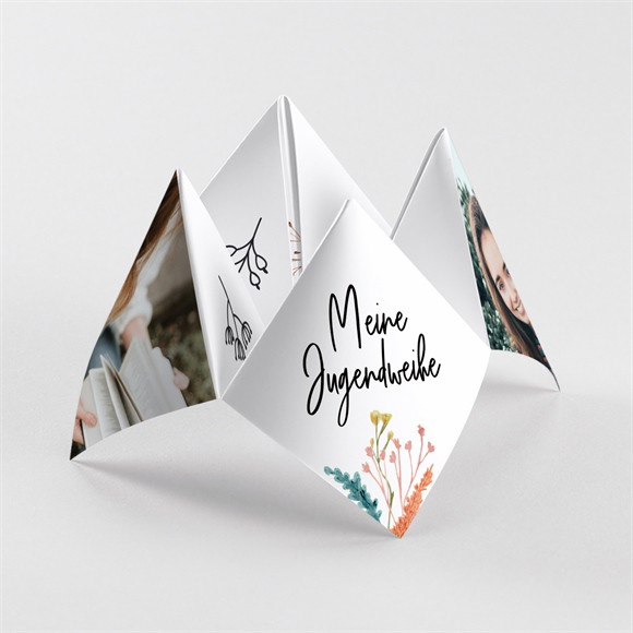 Einladungskarte Jugendweihe Florale Stimmung - Origami ref.N330130