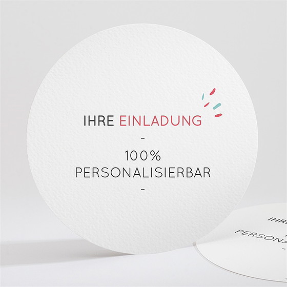 Geburtstagseinladung Blanco - Rund 13,5Cm (N321143)