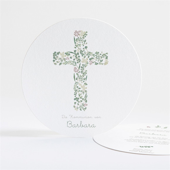 Einladung Kommunion Frühling - Rund ref.N321234