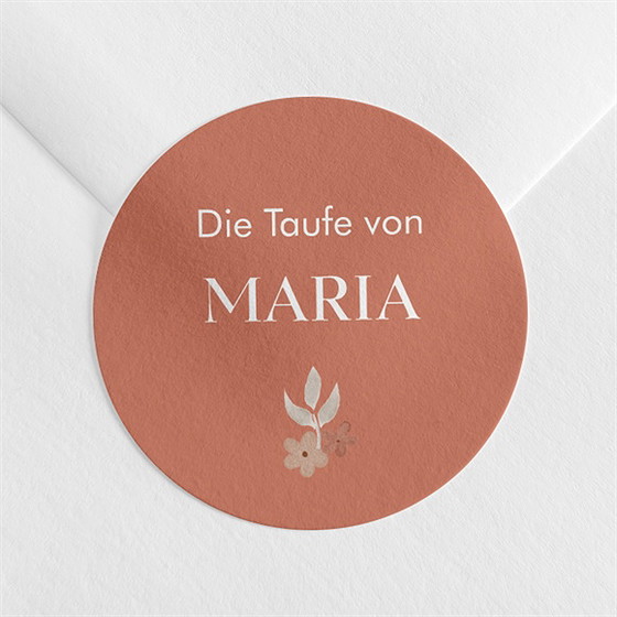 Aufkleber Taufe Blumenmosaik