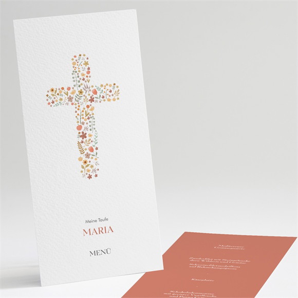 Menükarte Taufe Blumenmosaik ref.N221275