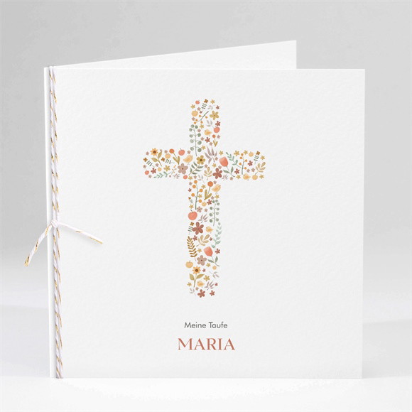 Einladung Taufe Blumenmosaik - Klappkarte ref.N451443