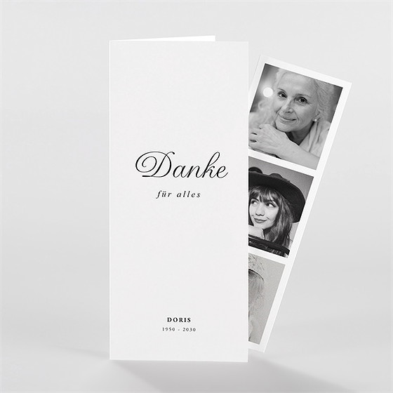 Trauerdanksagung Schöne Erinnerung-Fotostreifen