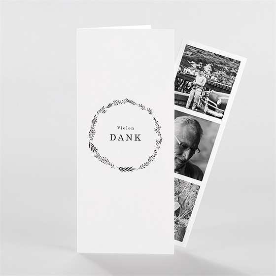 Trauerdanksagung Filigraner Blätterkanz