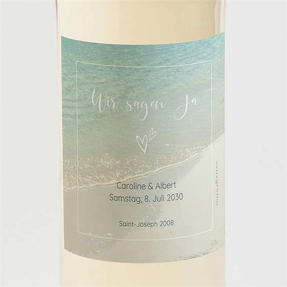 Flaschenetikett Hochzeit Strandhochzeit