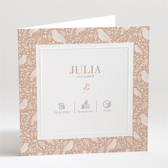Einladung Taufe Kleines Vögelchen - Prägung