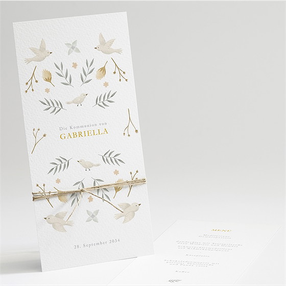 Menükarte Kommunion wahrhaftigkeit