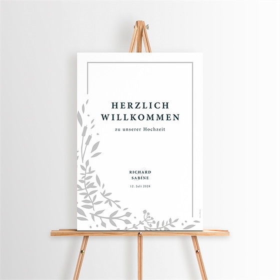 Willkommensschild Hochzeit Schlicht & Elegant