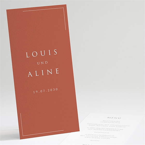 Menükarte Hochzeit Lovestory