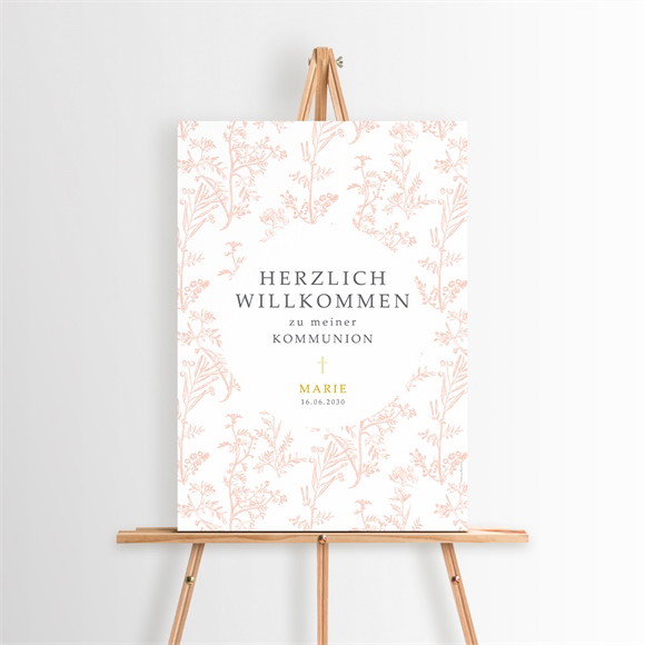 Willkommensschild Kommunion Pflanzendrucke ref.N260249
