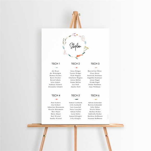 Sitzplan Hochzeit Landkunst ref.N26096